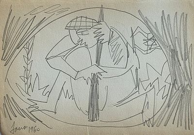 MARCEL JANCO - Technique: PENCIL DRAWING Size: 14X20