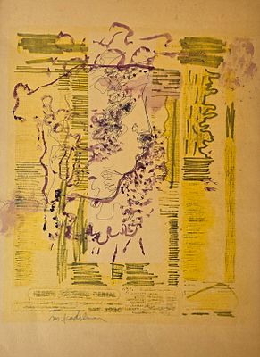 MENASHE KADISHMAN - Technique: MIX MEDIA ON PRINT Size: 77x53