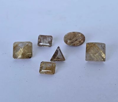 לוט 6 אבני רוטלייט עם חוטי זהב מלוטשות, משקל 51.85 קראט, הוצאו מבריפקה עם תג מחיר של 