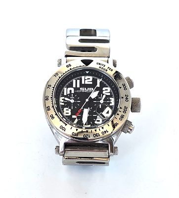 שעון SUB CHROMO , מצב כחדש עם תוספת לרצועה , מנגנון קווארץ , מצב עבודה לא נבדק 