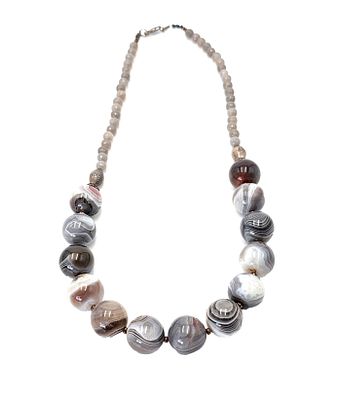 ענק צוואר עשוי אגת וכסף , אורך במצב פתוח 56