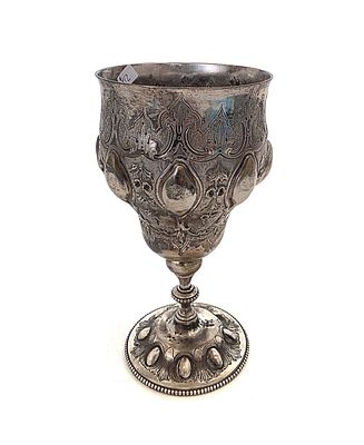 כוס כסף אנגלית מאה 19 , יפהפיה ומיוחדת , חותמות מלאות, האמן THOMAS SMILEY , גובה 15 