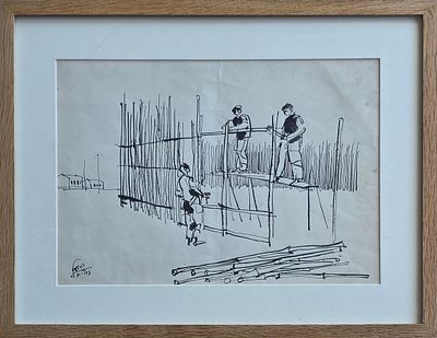 SHMUEL KATZ - Technique: INK Size: 24x34 Date: 1968