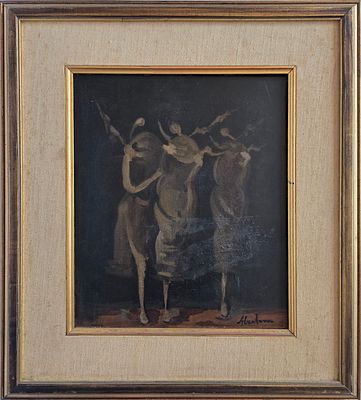 ALFRED ABERDAM - Technique: OIL ON WOOD Size: 39X31