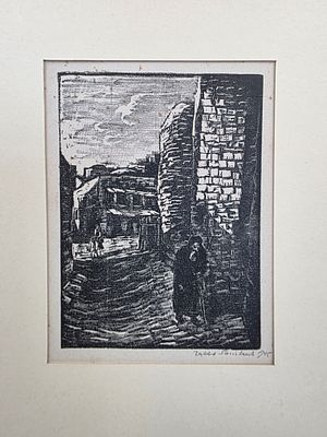 JACOB STEINHATDT - Technique: WOODCUT SIGNED BY HAND Size: 17x15 Date: 1945