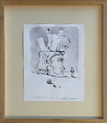 BARUCH ELRON - Technique: DRAWING AND WATERCOLOR Size: 27x20