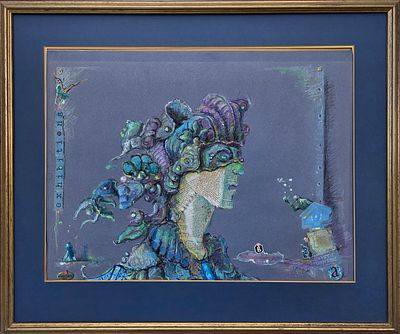 MANDY SAND - Technique: PASTEL AND COLLAGE Size: 48x65