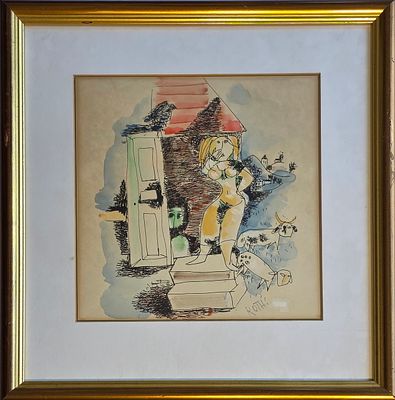 LEO ROTH - Technique: WATERCOLOR, INK AND ACRYLIC Size: 33x31