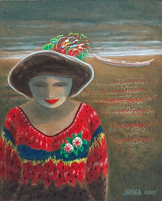 SCHRAGA ALONI - Technique: OIL ON CARDBOARD Size: 27x22