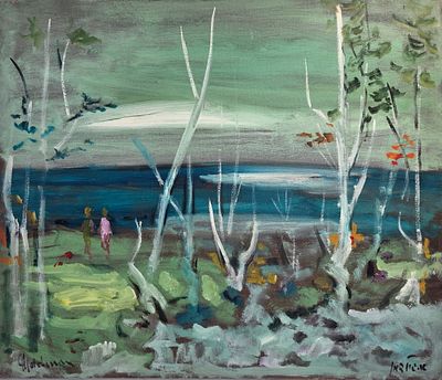 אלברט גולדמן - טכניקה: שמן על בד נושא: נוף כינרת מידות: 55x65