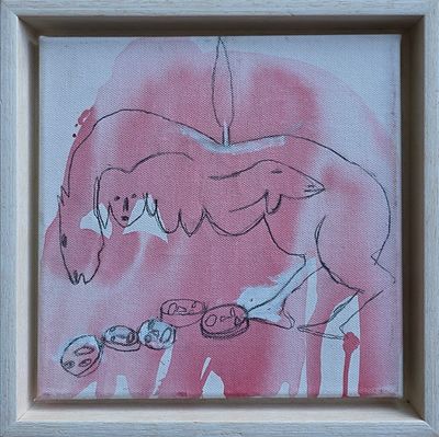 מנשה קדישמן - טכניקה: אקריליק ורישום על בד מידות: 25x25