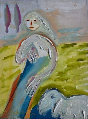 מנשה קדישמן - 
* עבודה מוקדמת , שכבות צבע עבות, צבעוניות כובשת, שלדעתנו מנשה צייר בעצמו 