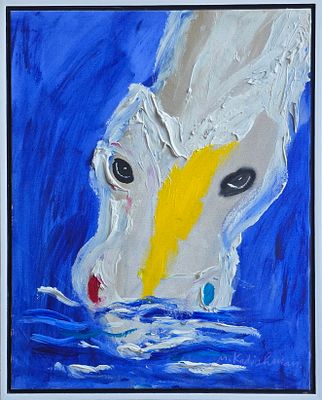 מנשה קדישמן - 
* עבודה מעולה ומיוחדת , שכבות צבע עבות 
. טכניקה: אקריליק על בד 