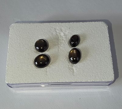 לוט 4 אבני ספיר סטאר סרי לנקה מלוטשות, משקל 9.9 קראט , מגיעות בקופסת תצוגה עם תג 