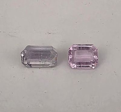 לוט 2 אבני קונזייט מלוטשות סופר AAAּ+++, משקל 27.38 קראט, צבע יפה, הוצאו מבריפקה עם 