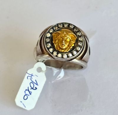 טבעת כסף "מדוזה" של ורסאצ'ה, קוטר פנימי כ1.9, מעזבון חנות תכשיטים ותיקה 