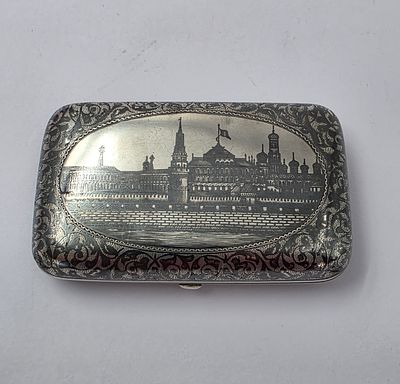 קופסת כסף 84 רוסית פנומנלית ומדהימה, עבודת ניילו , חתומה ומתוארכת 1886,גודל 11x7x2.5 