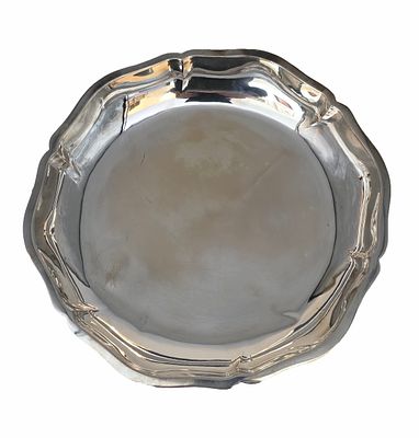 כלי הגשה מכסף חתום 835, קוטר 28, משקל 478 גרם