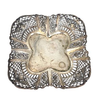 קערת פירות אירופאית מכסף 800 חתום גודל 20x20 , משקל 253 גרם