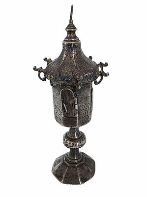 מגדל בשמים כסף רוסי עתיק, נדיר ומדהים חתום 84 , חתום פעמיים , מתוארך 1884 וחתימת 