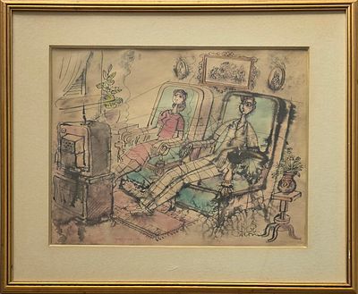 YOSSY STERN - Technique: INK AND WATERCOLOR Size: 40x50