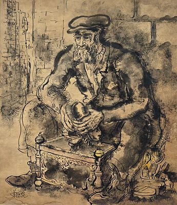 YOSSY STERN - Technique: INK AND WATERCOLOR Size: 70x60