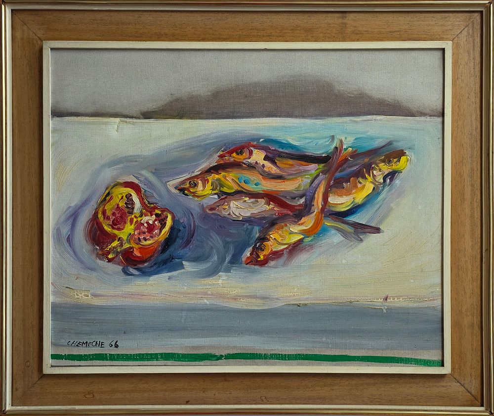 GEORGE CHEMECHE - Technique: OIL ON CANVAS 
Size: 50x60 
Date: 1966