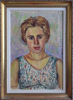 GEORGE CHEMECHE - Technique: OIL ON CANVAS Size: 52x36 Date: 1956