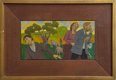 GREGUAR MICHONZE - Technique: OIL ON WOOD Size: 11x21 Date: 1962