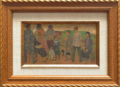 GREGUAR MICHONZE - Technique: OIL ON WOOD Size: 10x17 Date: 1957