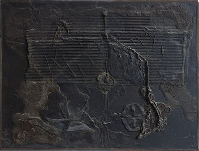 DAVID CAFTORI - Technique: OIL AND COLLAGE ON CANVAS Size: 60x80 Date: 1951