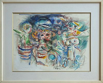 YOSL BERGNER - Technique: GOUACHE AND PASTEL Size: 43x55
