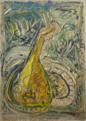 YEHEZKEL STREICHMAN - Technique: OIL ON CANVAS Size: 70x50 Date: 1962