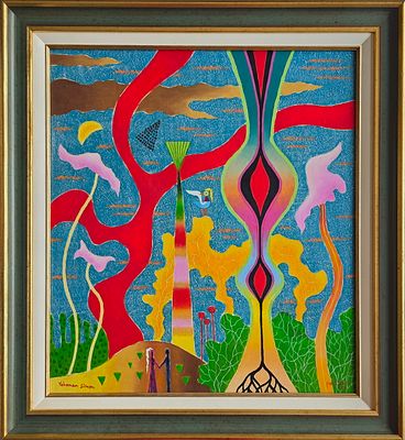 YOHANAN SIMON - Technique: OIL ON CANVAS Size: 60X53 Date: 1975