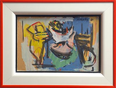 MOSHE MOKADY - Technique: OIL ON BOARD Size: 17X25 Date: 1953