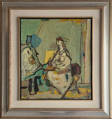 MOSHE ROSENTHALIS - Technique: OIL ON CANVAS Size: 46x36