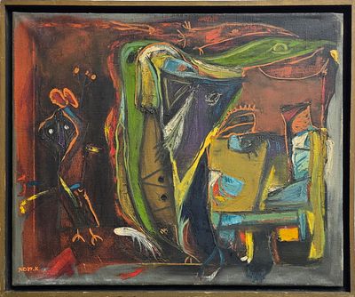 AHARON MESSEG - Technique: OIL ON CANVAS Size: 55x65