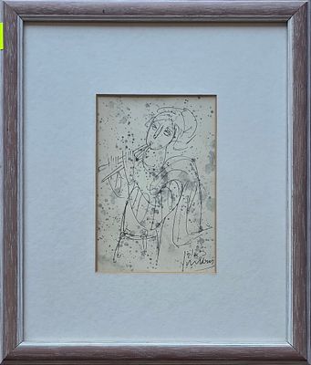 REUVEN RUBIN - Technique: INK Size: 16x11
