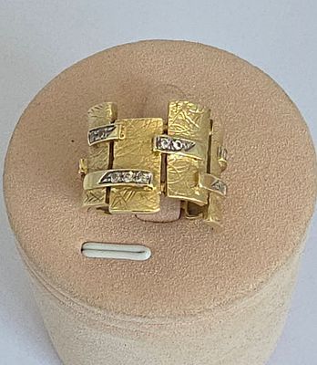 טבעת זהב 14 קראט חתום דהוי ונבדק, קוטר פנימי 18, משקל 8.17 גרם