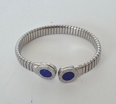 צמיד BVLGARI מקורי באחריות מספר דגם 1106MI, פלדה עם ONYX , , משקל 23.5 גרם. מחיר 