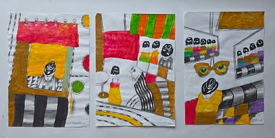 ODED FEINGERSH - Technique: 3 MIX TECHNIQUE Size: 42X30 Date: 2024