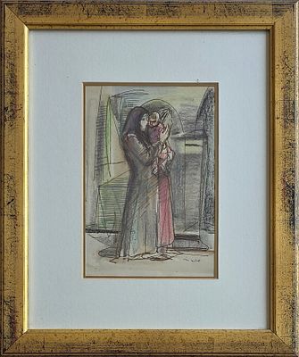 ELIAHU SIGARD - Technique: MARKER AND PASTEL Size: 25x16