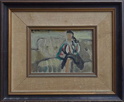 MOSHE ROSENTHALIS - Technique: OIL ON CARDBOARD Size: 12X17