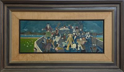 SHLOMO ALTER - Technique: OIL ON CANVAS Size: 27x73