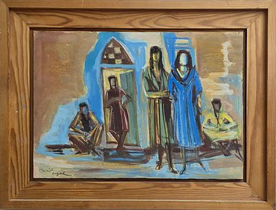 ELIAHU SIGARD - Technique: PASTEL AND GOUACHE ON PAPER ON CANVAS Size: 35x50