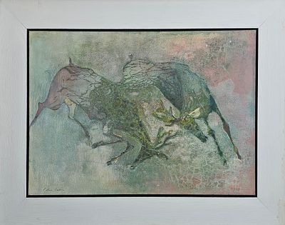 EDWIN SOLOMON - Technique: OIL ON PAPER ON CANVAS Size: 50x70