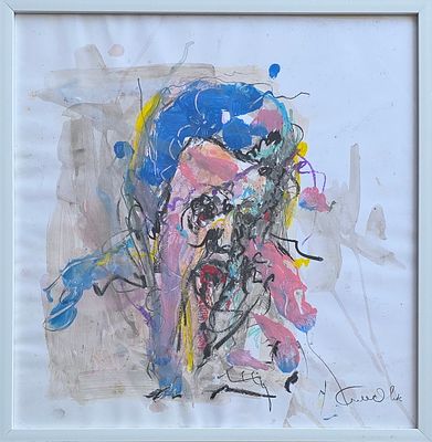 URI LIFSHITZ - Technique: OIL AND PASTEL ON PAPER Size: 44x42