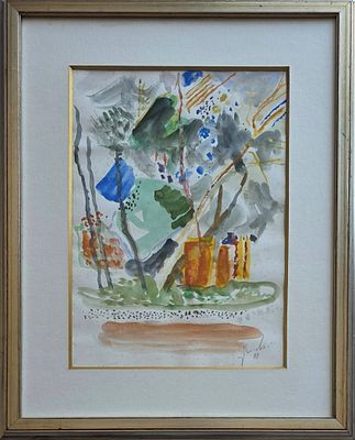 YEHEZKEL STREICHMAN - Technique: WATERCOLOR Size: 50x33 Date: 1981