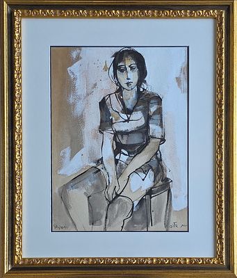 RUTH SCHLOSS - Technique: WATERCOLOR AND GOUACHE Size: 46x32