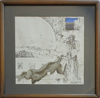 IVAN SCHWEBEL - Technique: MIX MEDIA Size: 35x35 Date: 1973